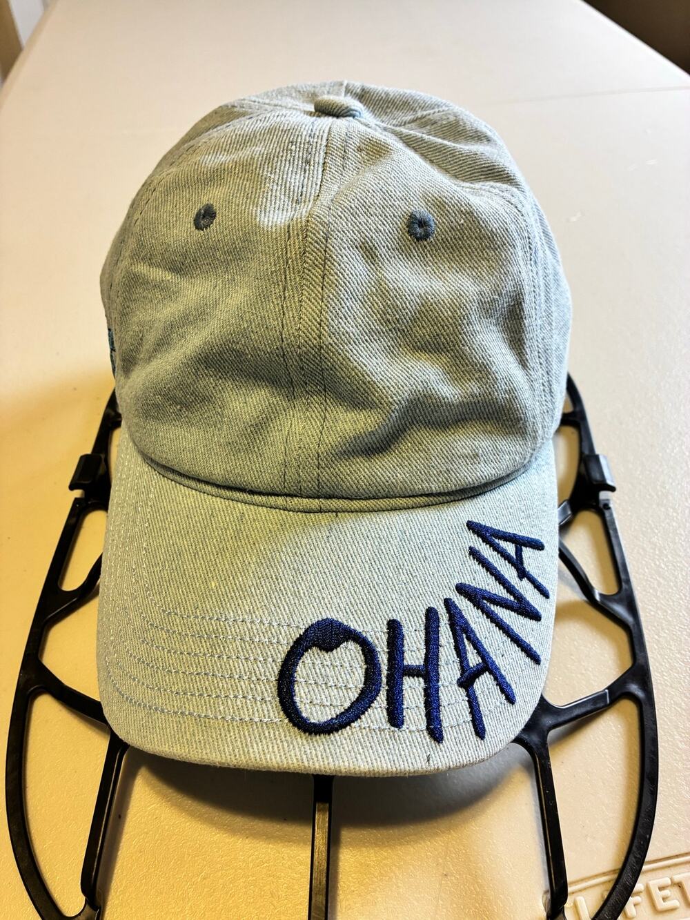 Disney Lilo & Stitch Ohana Dad Hat Blue Embroidered Baseball Cap One Size Cotton